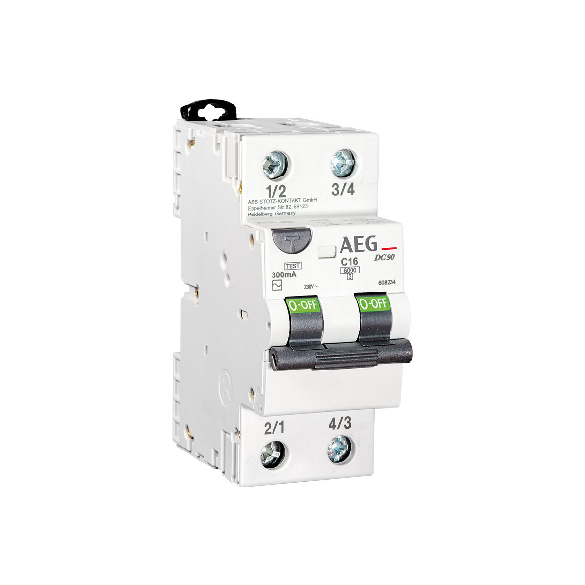 DC90EC13/300 - RCBO AEG 2P C 13A 4,5kA 300mA AC - Apparecchiature e ...