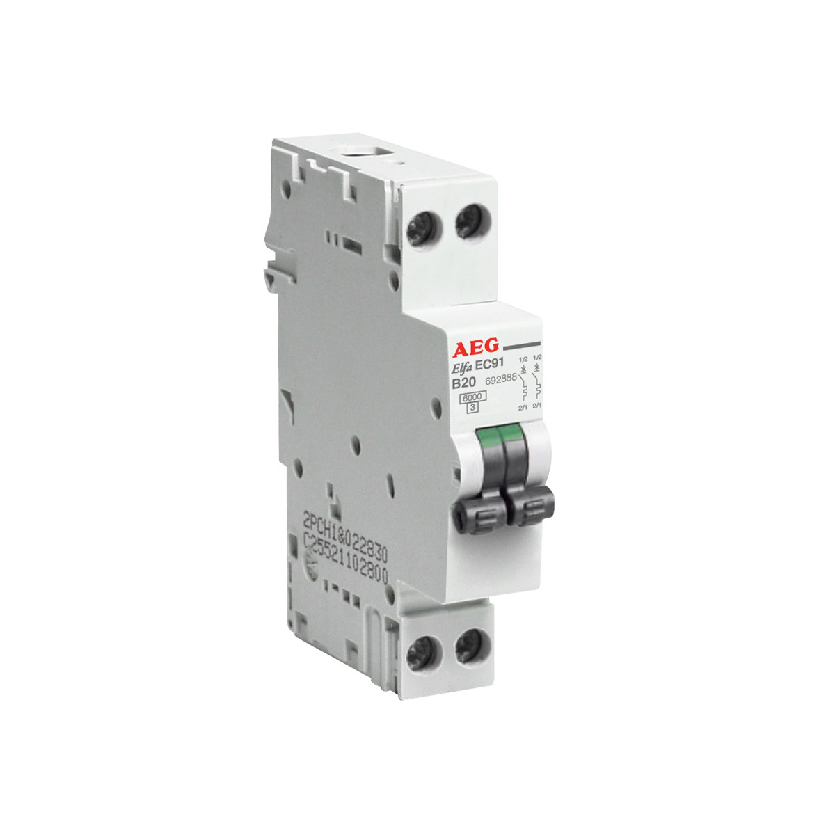 EC911B06 - MCB AEG EC90 1P+1P B 6kA 6A 1mod. - Apparecchiature e Quadri ...