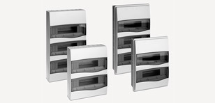 Surface and flush fit small distribution enclosures IP40 with door